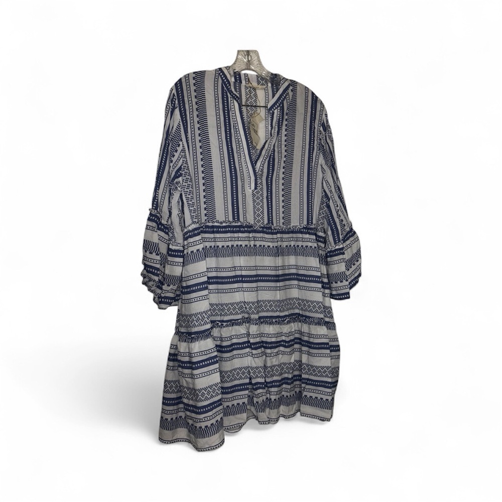 Blue and White Striped Women's Dress